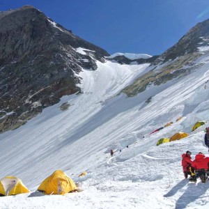 Camp 3 on the Lhotse Face of Mount Everest