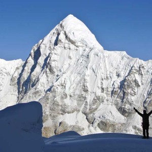 The top of the Khumbu Icefall with Pumori in the backdrop