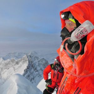 Climber Near the Summit of Mount Everest
