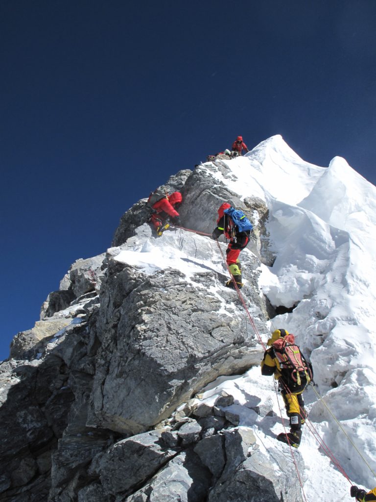 The Hillary Step during the 2010 Mountain Trip expedition