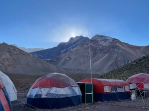 Dining and kitchen tents at Confluencia Camp.