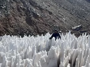 Thiyag in Penitentes on Aconcagua