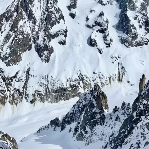 Chamonix is famous for its steep couloir skiing.