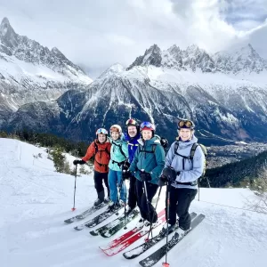 The view towards the Aiguilles of Chamonix from La Flégère ski area, Chamonix.
