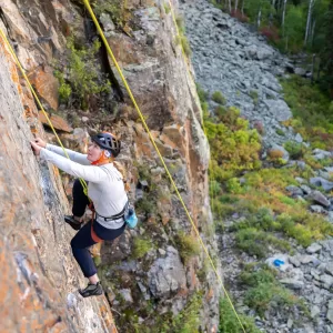 Single-pitch climbing in Telluride, CO, while working on climbing movement skills.