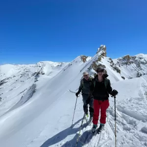 Taking in the views above the Mount Hayden Backountry Lodge.