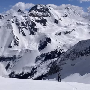 Ski touring in the alpine outside of Telluride.