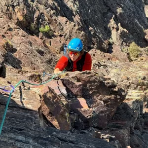 Fun multi-pitch climbing near Ouray, CO.