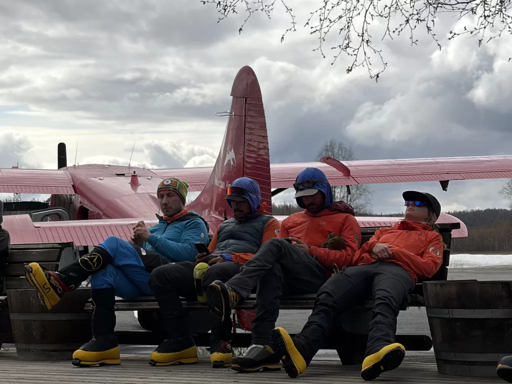 Climbers await their flight at Talkeetna Air Taxi