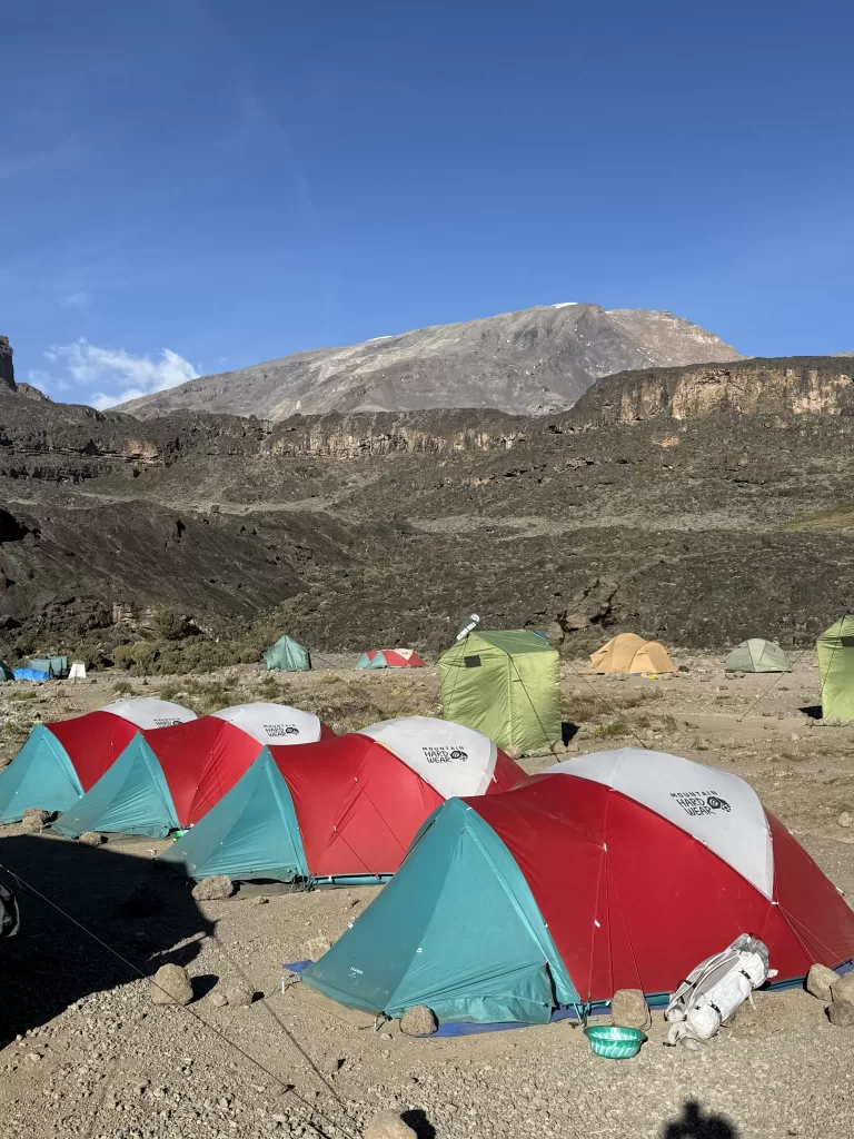 Tents setup at their first camp
