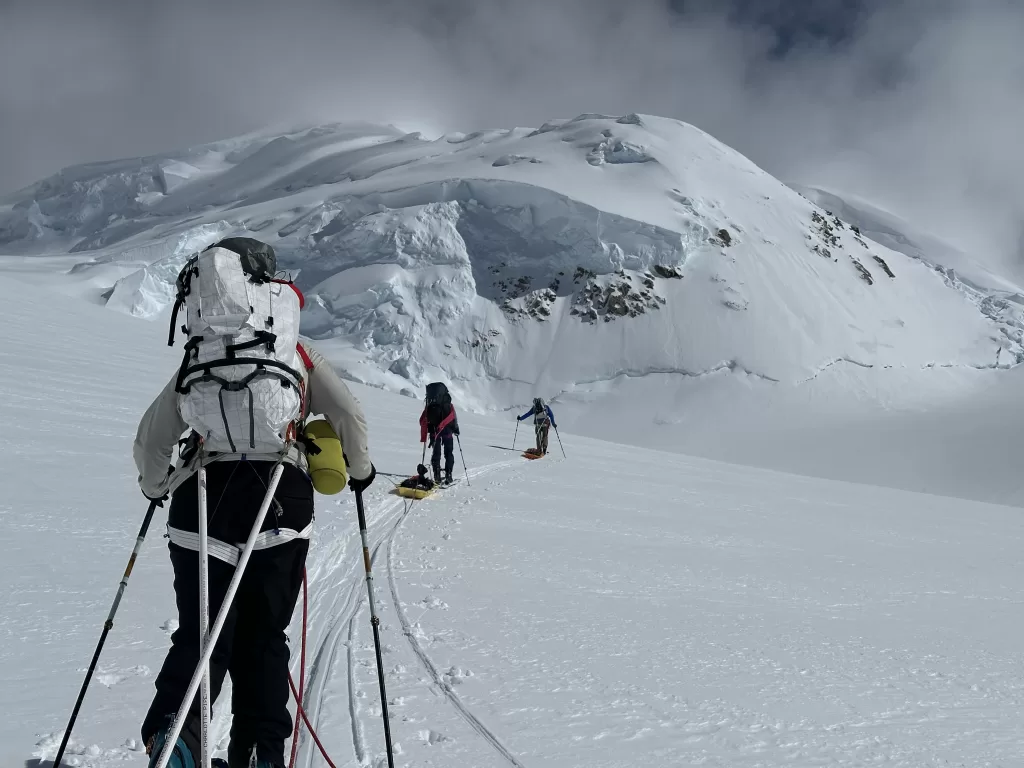 June 22nd team makes their way up the glacier