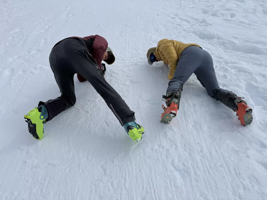 Getting a close up of the snowpack