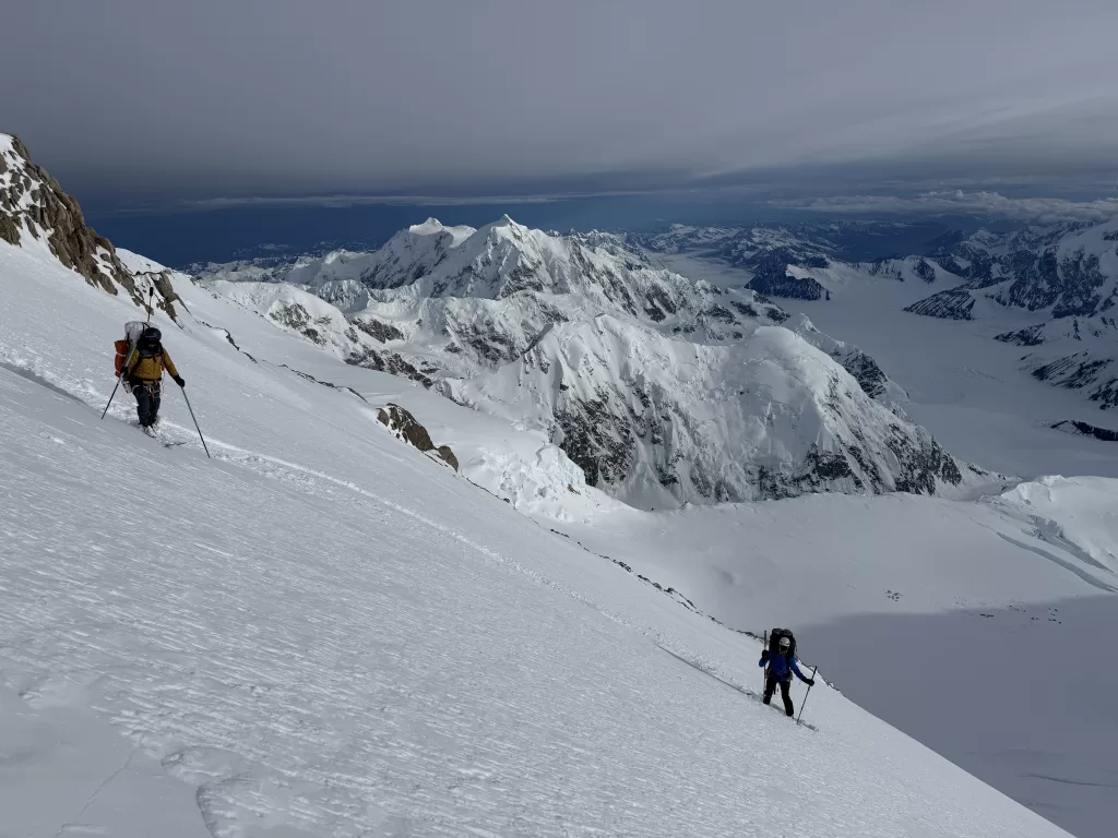 Snowboard descent off of Denali